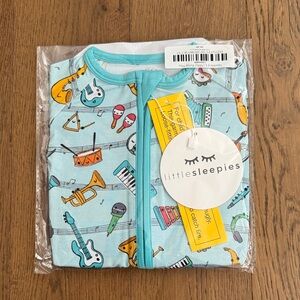 Little Sleepies 3-6 Play Along Musical Instrument Print Zippered Romper Zippy